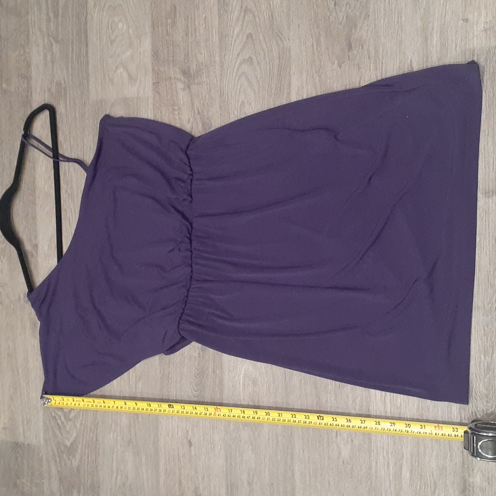 Enfocus Studio one-shouldered Eggplant purple summer casual dress 36"+/- L